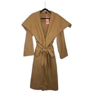 Tan Tie Front Coat